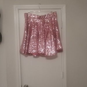 Pink Sequins Skirt